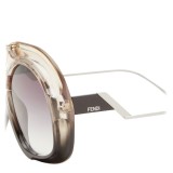Fendi - Tropical Shine - Occhiali da Sole Aviator Oversize Crystal e Nero - Occhiali da Sole - Fendi Eyewear