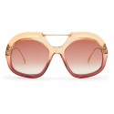 Fendi - Tropical Shine - Rose & Red Aviator Oversize Sunglasses - Sunglasses - Fendi Eyewear