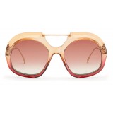 Fendi - Tropical Shine - Occhiali da Sole Aviator Oversize Rosa e Rosso - Occhiali da Sole - Fendi Eyewear