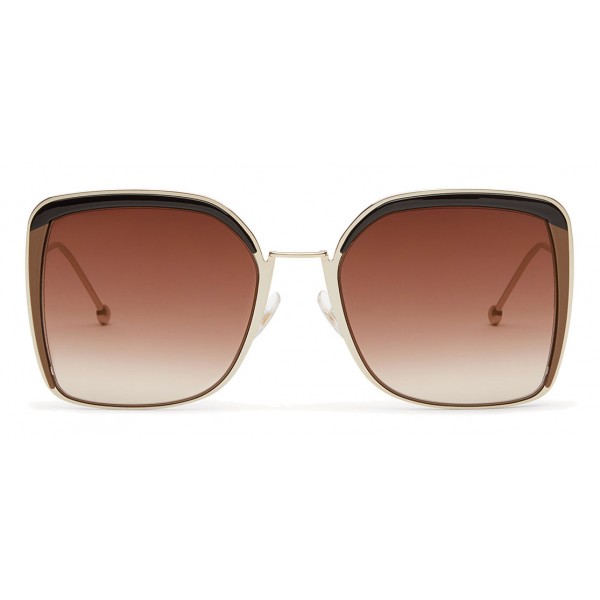 Fendi - F is Fendi - Gold Square Oversize Sunglasses - Sunglasses - Fendi Eyewear