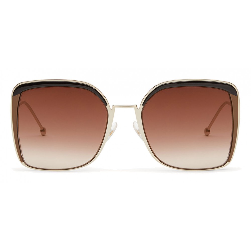 Fendi - F is Fendi - Gold Square Oversize Sunglasses - Sunglasses ...