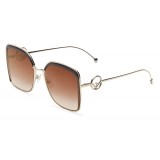Fendi - F is Fendi - Gold Square Oversize Sunglasses - Sunglasses - Fendi Eyewear