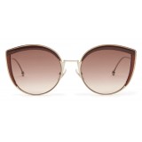 Fendi - F is Fendi - Copper Cat Eye Oversize Sunglasses - Sunglasses - Fendi Eyewear