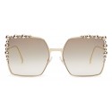 Fendi - Can Eye - Gold Square Oversize Sunglasses - Sunglasses - Fendi Eyewear