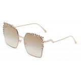 Fendi - Can Eye - Gold Square Oversize Sunglasses - Sunglasses - Fendi Eyewear