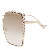 Fendi - Can Eye - Gold Square Oversize Sunglasses - Sunglasses - Fendi Eyewear
