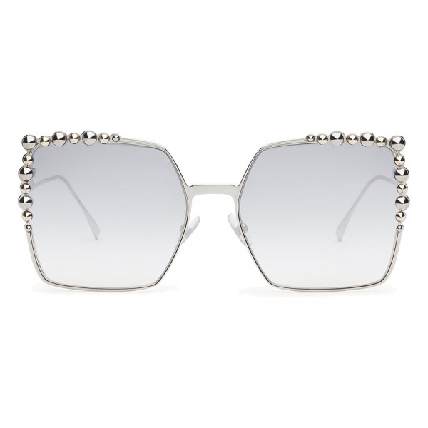 Fendi - Can Eye - Silver Square Oversize Sunglasses - Sunglasses - Fendi Eyewear