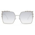 Fendi - Can Eye - Silver Square Oversize Sunglasses - Sunglasses - Fendi Eyewear