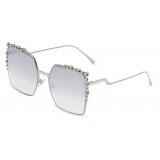 Fendi - Can Eye - Silver Square Oversize Sunglasses - Sunglasses - Fendi Eyewear