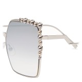 Fendi - Can Eye - Occhiali da Sole Quadrata Oversize Argento - Occhiali da Sole - Fendi Eyewear