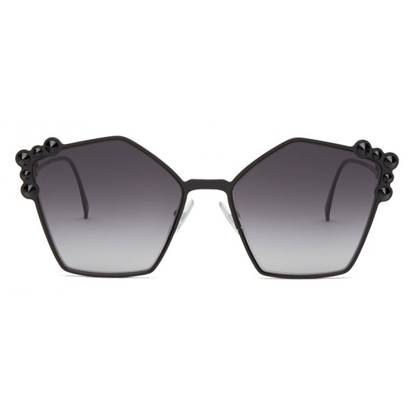 Fendi - Can Eye - Black Pentagonal Oversize Sunglasses - Sunglasses - Fendi Eyewear