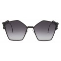 Fendi - Can Eye - Occhiali da Sole Pentagonale Oversize Neri - Occhiali da Sole - Fendi Eyewear