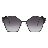 Fendi - Can Eye - Occhiali da Sole Pentagonale Oversize Neri - Occhiali da Sole - Fendi Eyewear