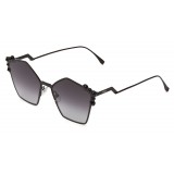 Fendi - Can Eye - Occhiali da Sole Pentagonale Oversize Neri - Occhiali da Sole - Fendi Eyewear