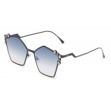 Fendi - Can Eye - Blue Pentagonal Oversize Sunglasses - Sunglasses - Fendi Eyewear