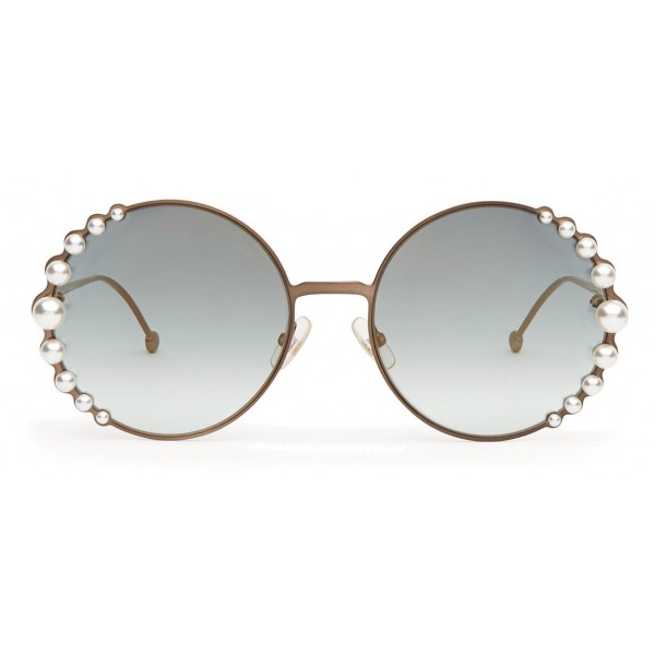 Bronze Round Oversize Sunglasses 