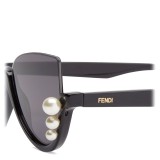 Fendi - Ribbons and Pearls - Black Cat Eye Oversize Sunglasses - Sunglasses - Fendi Eyewear