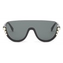 Fendi - Ribbons and Pearls - Black Mask Oversize Sunglasses - Sunglasses - Fendi Eyewear