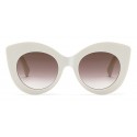 Fendi - F is Fendi - White and Brown Cat Eye Sunglasses - Sunglasses - Fendi Eyewear