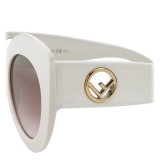 Fendi - F is Fendi - White and Brown Cat Eye Sunglasses - Sunglasses - Fendi Eyewear