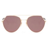 Fendi - Eyeline - Gold Rounded Sunglasses - Sunglasses - Fendi Eyewear