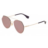 Fendi - Eyeline - Gold Rounded Sunglasses - Sunglasses - Fendi Eyewear