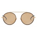 Fendi - Everyday - Gold Rounded Sunglasses - Sunglasses - Fendi Eyewear