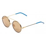 Fendi - Everyday - Gold Rounded Sunglasses - Sunglasses - Fendi Eyewear