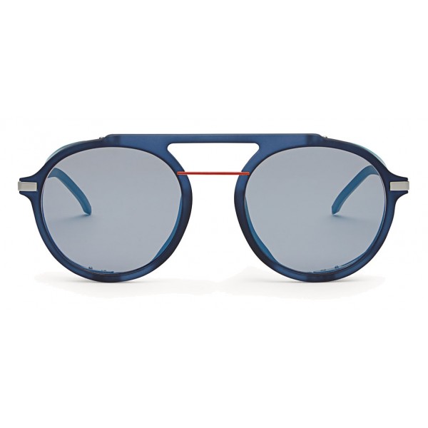 Fendi - Fantastic - Blue Round Aviator Sunglasses Fashion Show FW17-18 - Sunglasses - Fendi Eyewear