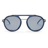 Fendi - Fantastic - Blue Round Aviator Sunglasses Fashion Show FW17-18 - Sunglasses - Fendi Eyewear