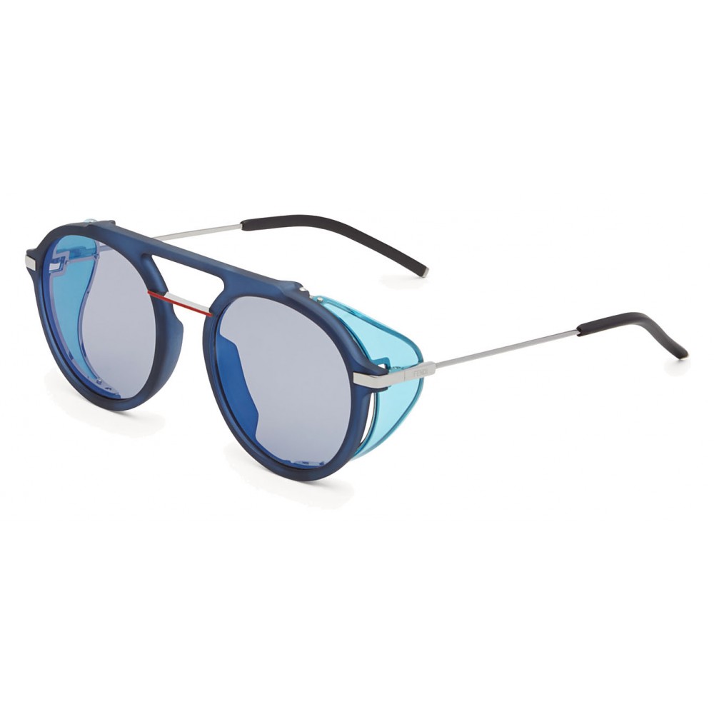 Fendi - Fantastic - Blue Round Aviator Sunglasses Fashion Show FW17-18 ...