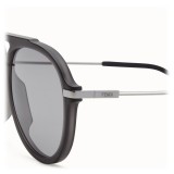 Fendi - Fantastic - Occhiali da Sole Aviator Oversize Nero Satinato - Occhiali da Sole - Fendi Eyewear
