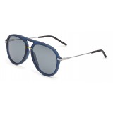 Fendi - Fantastic - Occhiali da Sole Aviator Oversize Blu Satinato - Occhiali da Sole - Fendi Eyewear