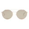 Fendi - Eyeline - White and Gold Round Sunglasses - Sunglasses - Fendi Eyewear