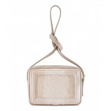 Aleksandra Badura - Camera Bag - Python & Calfskin Mini Bag - Beige - Luxury High Quality Leather Bag