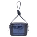 Aleksandra Badura - Camera Bag - Mini Borsa in Pitone e Pelle di Vitello - Blu - Alta Qualità Luxury