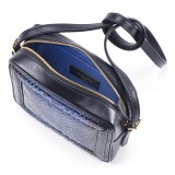 Aleksandra Badura - Camera Bag - Mini Borsa in Pitone e Pelle di Vitello - Blu - Alta Qualità Luxury