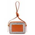 Aleksandra Badura - Camera Bag - Python & Calfskin Mini Bag - Orange Pois - Luxury High Quality Leather Bag