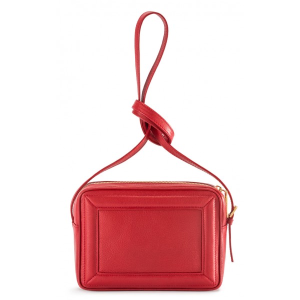 Aleksandra Badura - Camera Bag - Goatskin Mini Bag - Red - Luxury High Quality Leather Bag