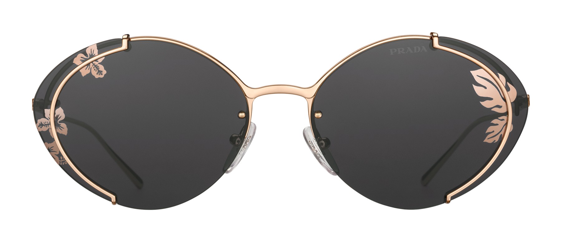 Prada - Prada Collection - Rose Gold Oval Sunglasses - Prada