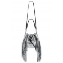Aleksandra Badura - Lucky Bucket Bag Medium - Borsa a Frange Media - Argento - Alta Qualità Luxury