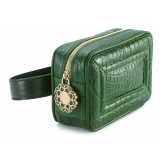 Aleksandra Badura - Camera Belt Bag - Marsupio in Coccodrillo e Pelle di Vitello - Verde - Alta Qualità Luxury