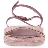 Aleksandra Badura - Camera Belt Bag - Python & Goatskin Belt Bag - Rose - Luxury High Quality Leather Bag