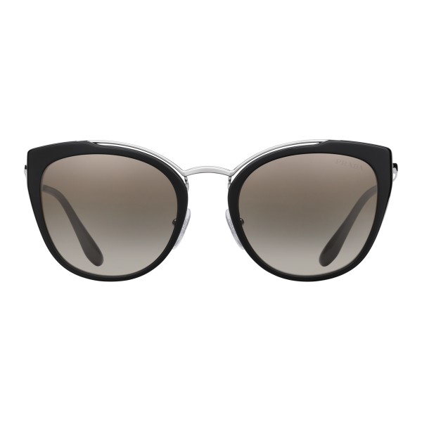 Prada - Prada Collection - Black and White Round Cat Eye Sunglasses - Prada Collection - Sunglasses - Prada Eyewear