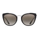 Prada - Prada Collection - Black and White Round Cat Eye Sunglasses - Prada Collection - Sunglasses - Prada Eyewear