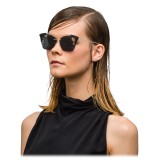 Prada - Prada Collection - Black and Gold Cat Eye Sunglasses - Prada Collection - Sunglasses - Prada Eyewear