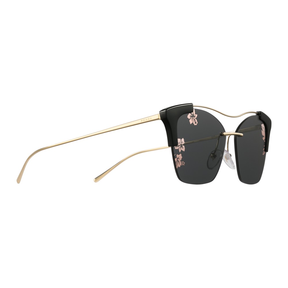 prada glasses black and gold