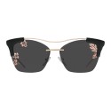 Prada - Prada Collection - Occhiali Cat Eye in Oro e Nero - Prada Collection - Occhiali da Sole - Prada Eyewear