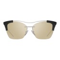 Prada - Prada Collection - Steel and Black Cat Eye Sunglasses - Prada Collection - Sunglasses - Prada Eyewear