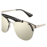 Prada - Prada Ornate - Occhiali Cat Eye Acciaio e Nero - Prada Ornate Collection - Occhiali da Sole - Prada Eyewear